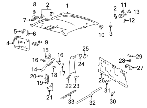 2012 Ford F-150 Corner Trim Retainer Clip, Charcoal/Gray Diagram for -W714076-SS35B