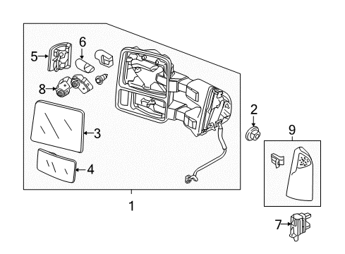 2015 Ford F-350 Super Duty Outside Mirrors Diagram 4 - Thumbnail