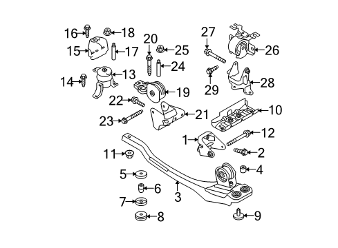 2008 Ford Escape Engine & Trans Mounting Diagram
