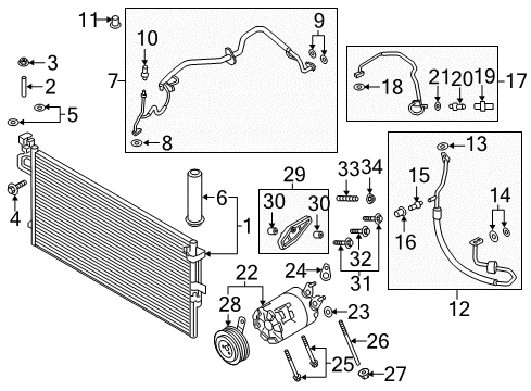 2018 Ford Escape A/C Condenser Diagram