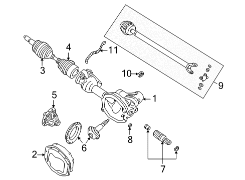 2003 Lincoln Aviator Front Axle & Carrier Diagram
