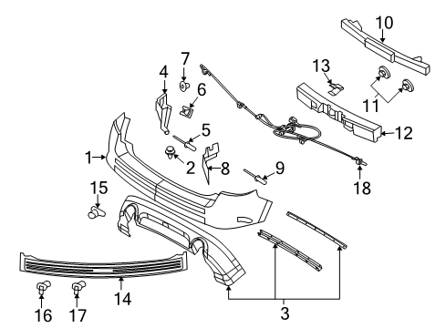 2009 Ford Edge Bumper & Components - Rear Diagram 2 - Thumbnail