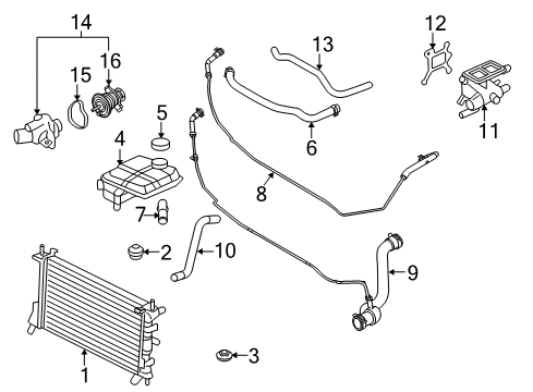 2011 Ford Focus Cooling Module Diagram for 8S4Z-8T000-E