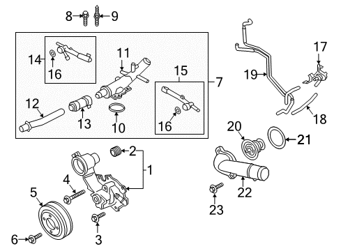 2020 Lincoln Continental Gasket - Water Pump Diagram for L1MZ-8507-B