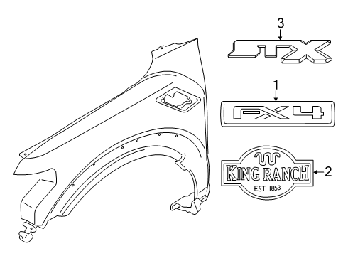 2018 Ford Expedition Exterior Trim - Fender Diagram