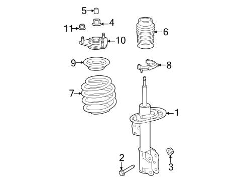 2025 Ford Mustang Struts & Components Diagram