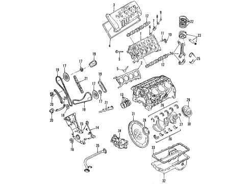 1994 Lincoln Mark VIII Camshaft & Timing Diagram
