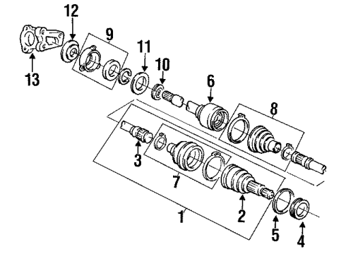 2000 Mercury Villager Axle Shaft - Front Diagram