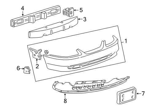 1999 Ford Mustang Bumper & Components - Front Diagram 2 - Thumbnail