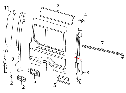 2025 Ford Transit-350 Side Panel & Components Diagram 5 - Thumbnail