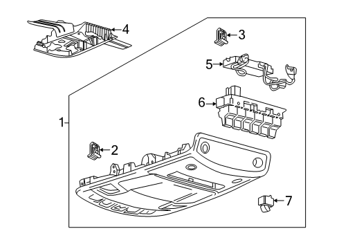 2022 Ford F-250 Super Duty Overhead Console Diagram 2 - Thumbnail