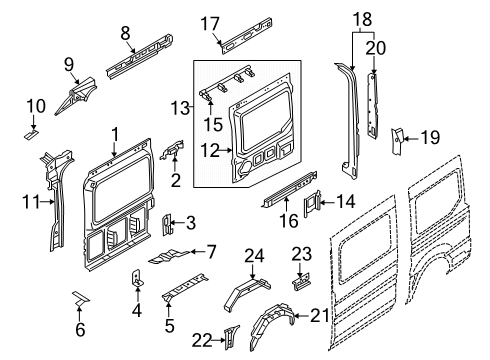 2025 Ford Transit-350 Inner Structure - Side Panel Diagram 6 - Thumbnail