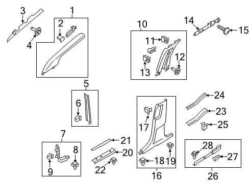 2023 Lincoln Nautilus Front Sill Plate Lower Clip Diagram for -W717758-S437M