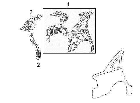 2008 Mercury Sable Inner Panel, Rear Passenger Side Diagram for 8G1Z-5427790-A
