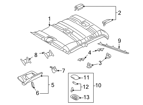 2008 Ford Explorer Sport Trac Headliner Diagram