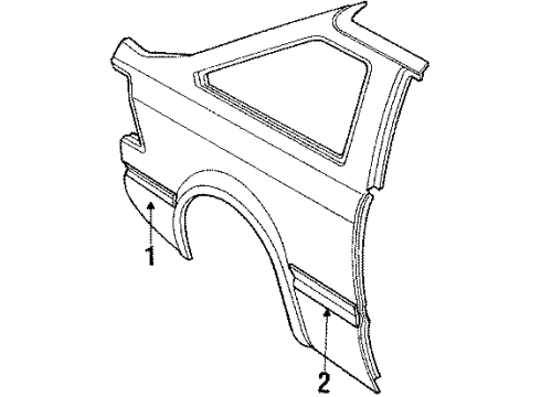 1988 Ford Escort Exterior Trim - Quarter Panel Diagram 3 - Thumbnail