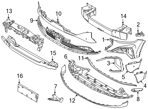 2024 Lincoln Nautilus Bumper & Components - Front Diagram