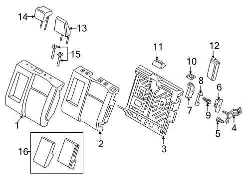 2021 Ford EcoSport Rear Seat Components Diagram