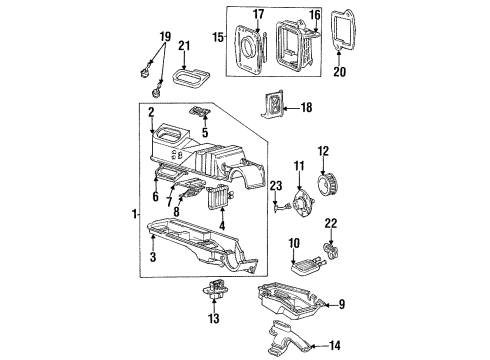 2000 Ford Windstar A/C Evaporator & Heater Components Diagram