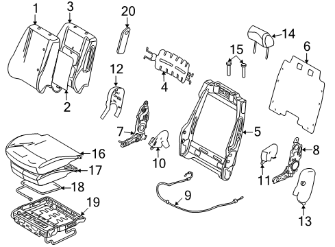 2010 Ford Fusion Seat Back Heater, Front Passenger Side Diagram for 9E5Z-14D696-A