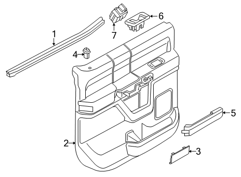 2017 Ford F-250 Super Duty Interior Trim - Rear Door Diagram 2 - Thumbnail