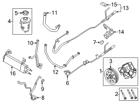 2017 Ford F-250 Super Duty P/S Pump & Hoses Diagram 3 - Thumbnail