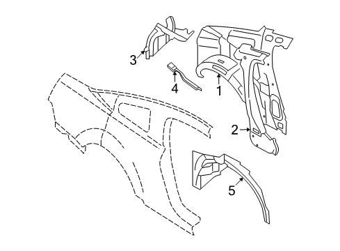 2012 Ford Mustang Inner Structure - Quarter Panel Diagram