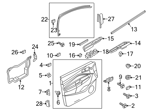 2017 Ford Escape Interior Trim - Front Door Diagram