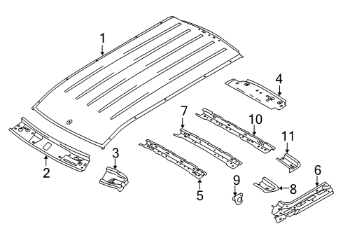 2021 Ford Transit Connect Windshield Header, Front Diagram for DT1Z-6103408-D