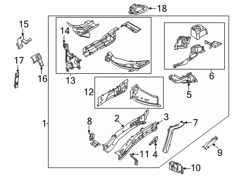 2024 Lincoln Nautilus Structural Components & Rails Diagram