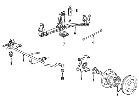 2000 Ford F-250 Super Duty Stabilizer Bar & Components Diagram 2 - Thumbnail