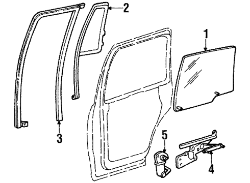 1998 Lincoln Navigator Glass - Door Diagram