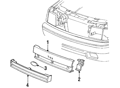 1988 Ford Escort Grille & Components Diagram 3 - Thumbnail