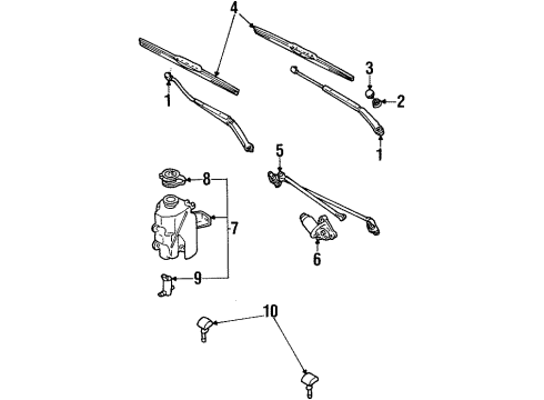 2002 Ford Escort Wiper & Washer Components Diagram 2 - Thumbnail