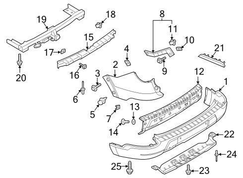 2024 Ford Explorer Bumper & Components - Rear Diagram 7 - Thumbnail