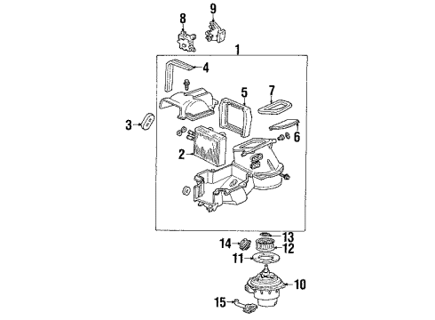 2000 Mercury Villager A/C Evaporator Components Diagram