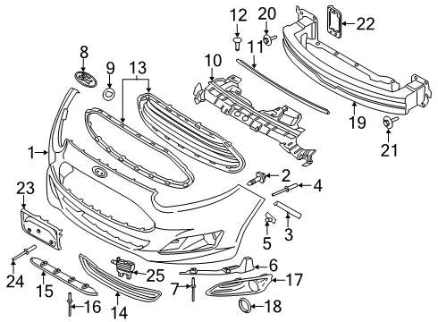 2015 Ford Fiesta Bumper & Components - Front Diagram