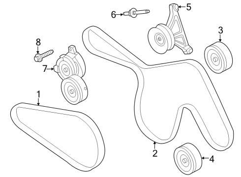 2024 Ford Bronco Belts & Pulleys - Belts Diagram 3 - Thumbnail