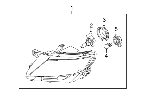 2012 Lincoln MKX Headlamp Components Diagram