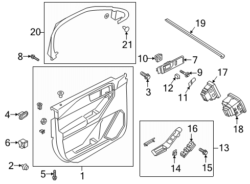 2024 Ford Police Interceptor Utility Interior Trim - Front Door Diagram