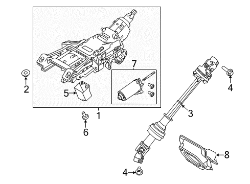 2018 Ford Flex Steering Column Assembly Diagram 2 - Thumbnail