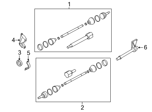 2008 Ford Focus Drive Axles - Front Diagram