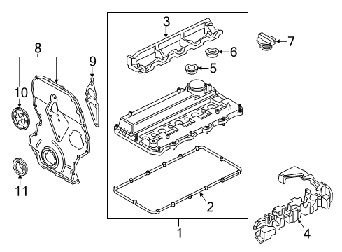 2015 Ford Transit-350 Valve & Timing Covers Diagram