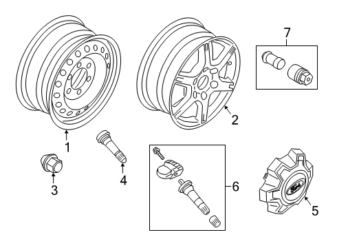 2021 Ford Ranger Wheel Cap Diagram for AB3Z-1130-D