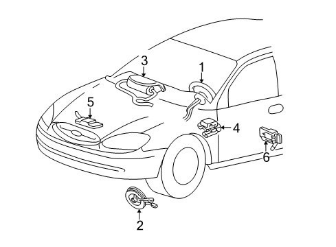 2000 Mercury Sable Air Bag Components Diagram
