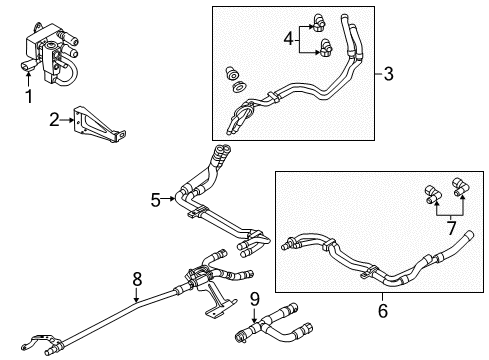 2013 Ford Focus Heater Hose Diagram for CV6Z-18B402-C
