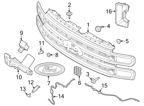 2025 Ford F-250 Super Duty Parking Aid Diagram 2 - Thumbnail