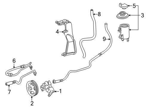 2002 Lincoln Blackwood P/S Pump & Hoses Diagram 2 - Thumbnail