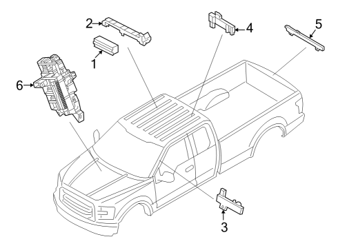 2024 Ford F-150 Lightning Keyless Entry Components Diagram