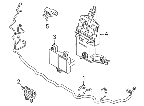 2024 Ford Bronco Sport Electrical Components - Front Bumper Diagram